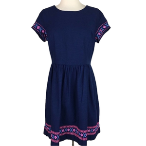 Vineyard Vines Navy Embroidered Dress 10 NWT